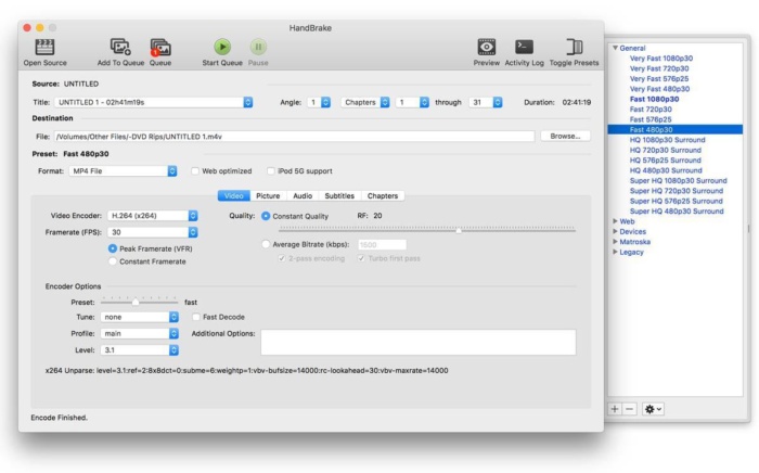 rip all dvd chapters and menus in handbrake for mac